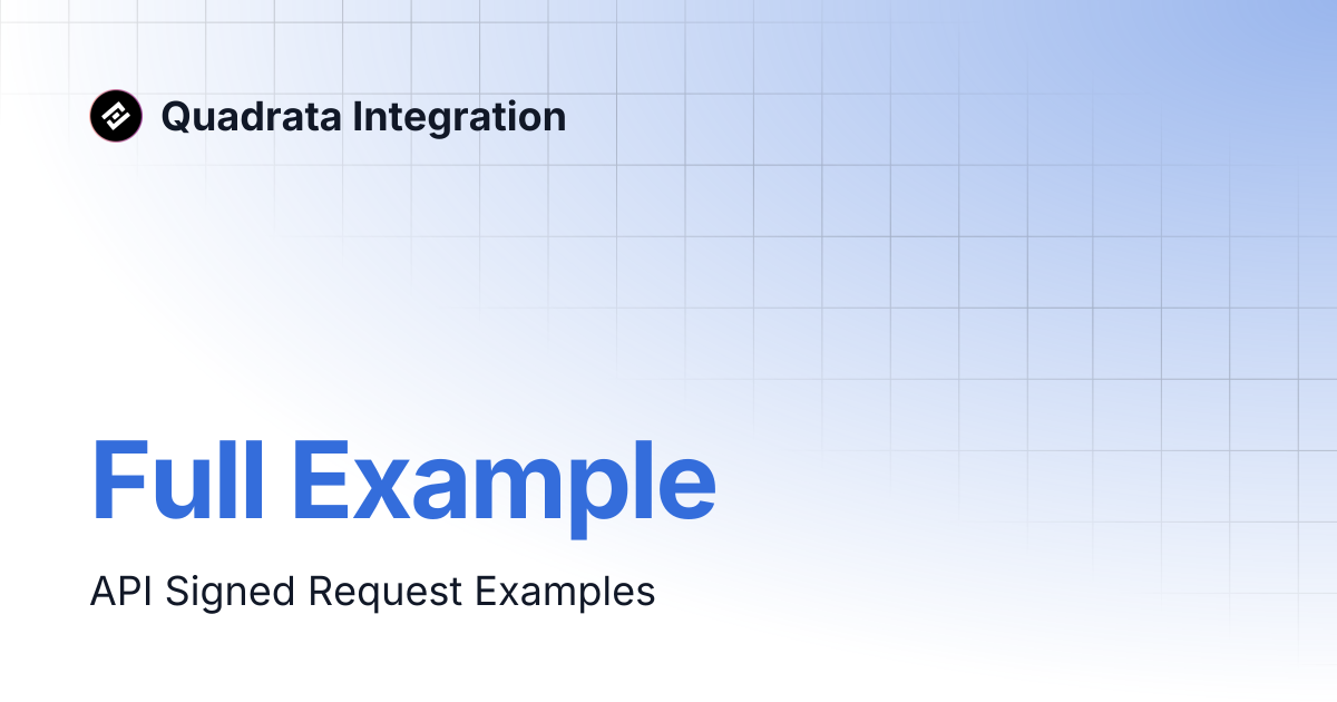 Full Example | Quadrata Integration